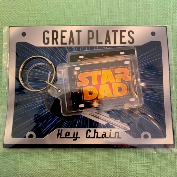 Star Wars Themed Dad Keychain Other - STAR DAD MY HERO Dad Keyring Gift Daddy Birthday Gift STAR WARS THEMED Acrylic